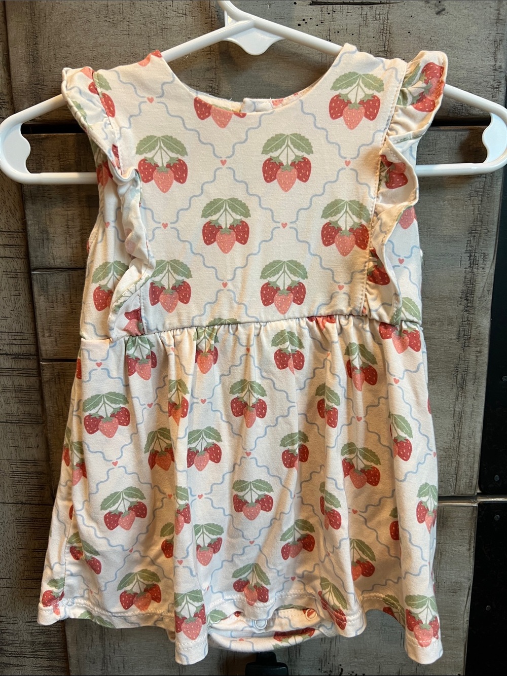 NWOT- Girls Strawberry Print Ruffle Dress
